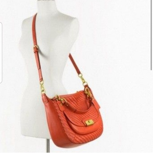 Coach Kristin Pink Woven Leather Large Shoulder Handbag Purse N2 E1220-19312 - Picture 12 of 12